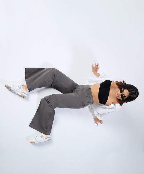 Grey Pleated Pant (Short length)